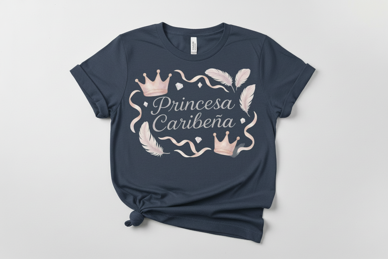 Camiseta Azul Marino Princesa Caribeña