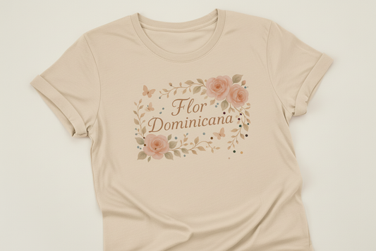 Camiseta Crema Flor Dominicana
