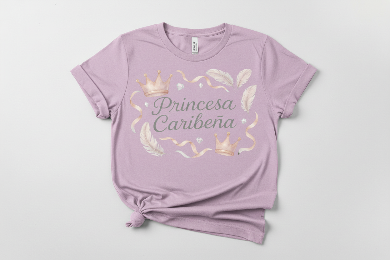 Camiseta Lavanda Princesa Caribeña