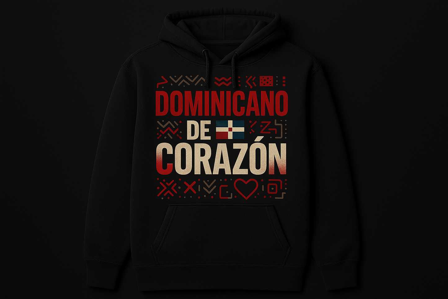 Hoodie Dominicano de Corazón Negro
