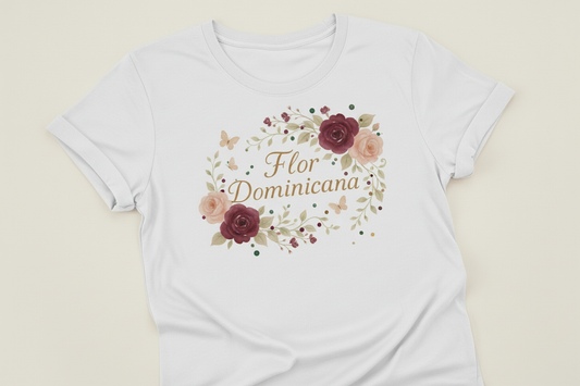 Camiseta Blanca Flor Dominicana