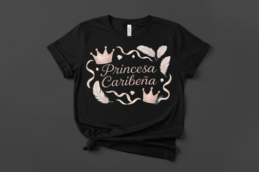 Camiseta Negra Princesa Caribeña