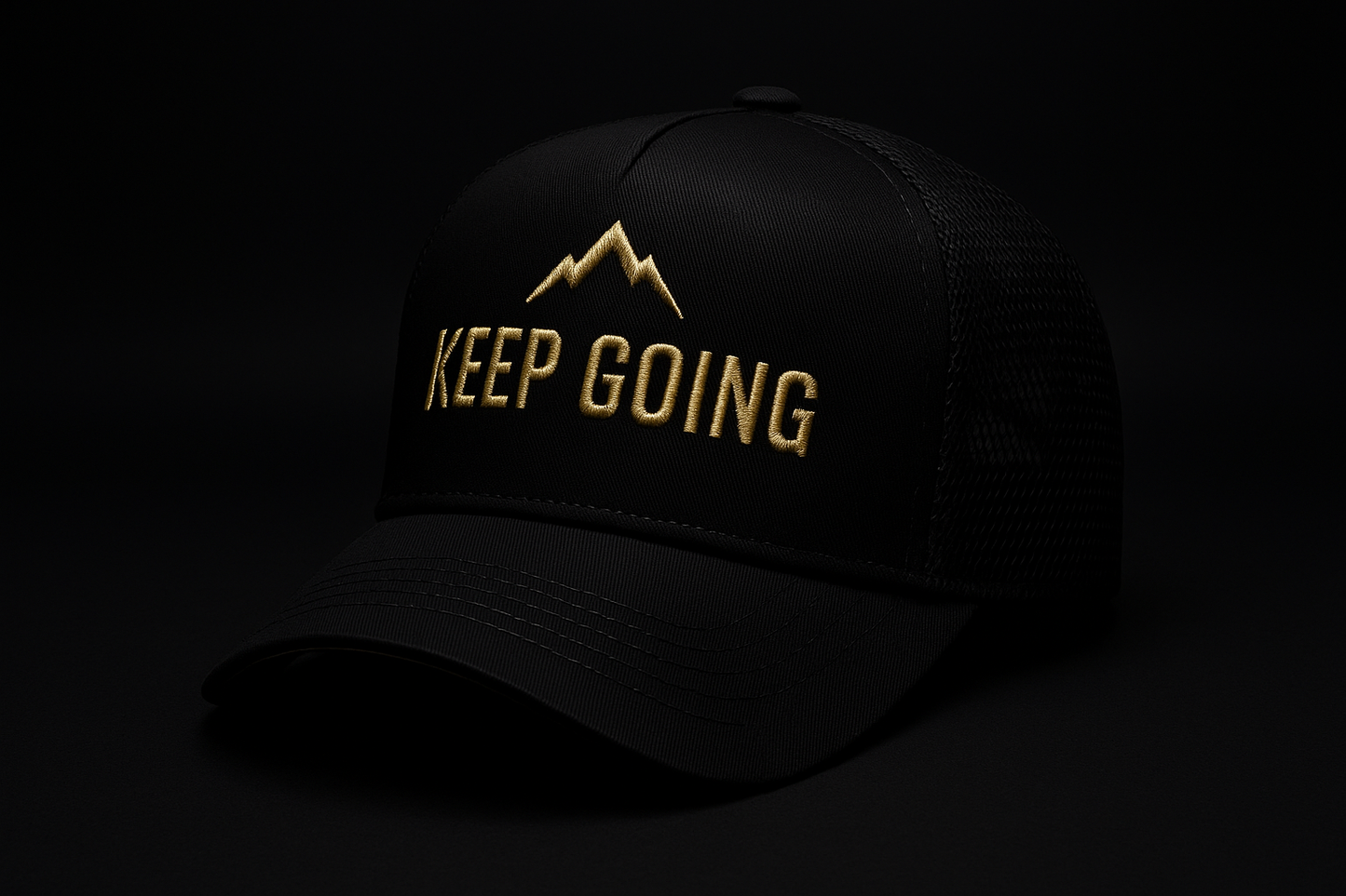 Gorra Motivacional Negra Dorada