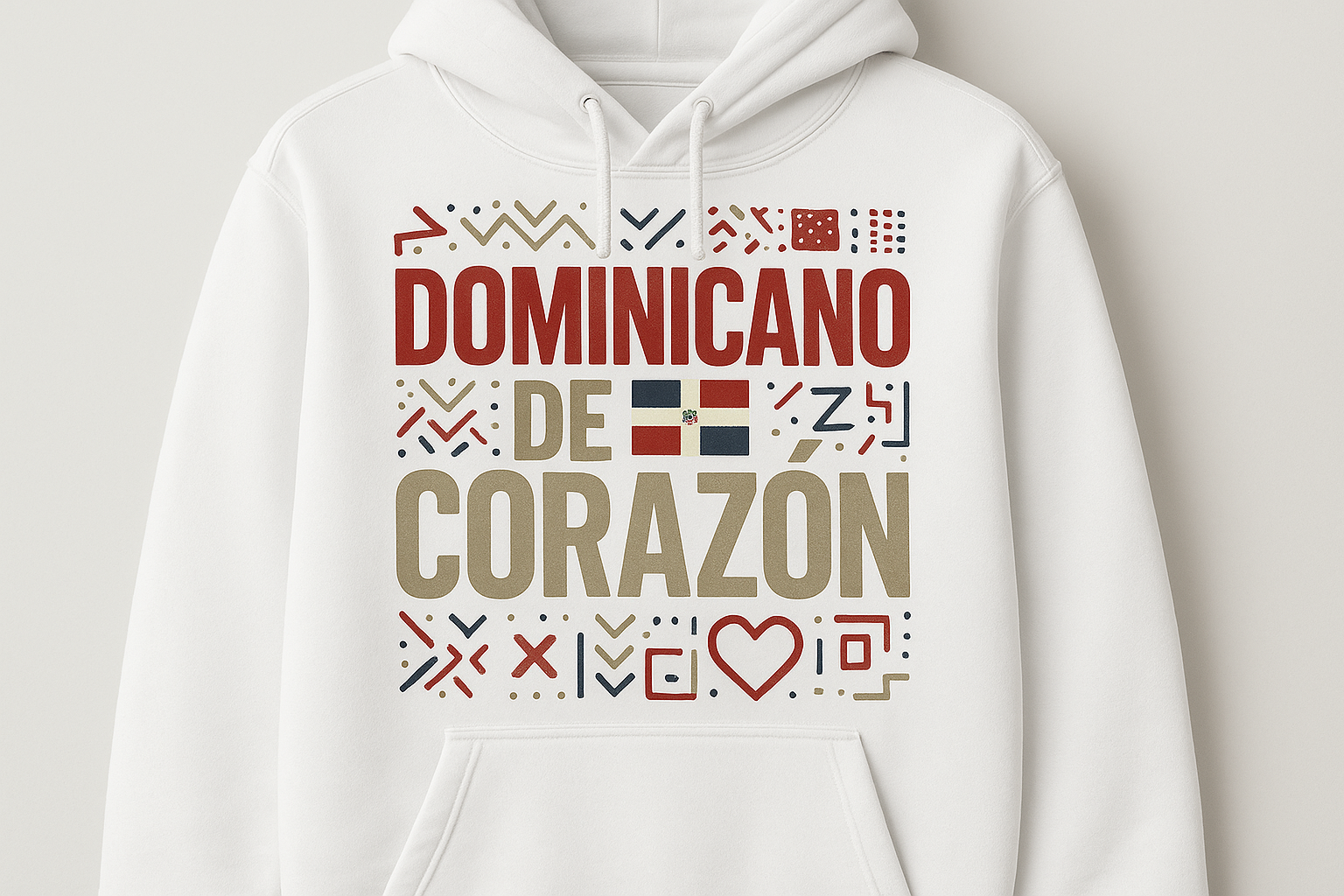Hoodie Dominicano de Corazón Blanco