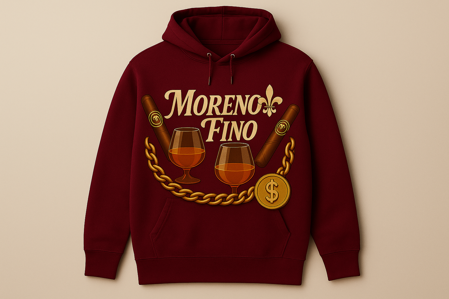 Hoodie Moreno Fino Burgundy