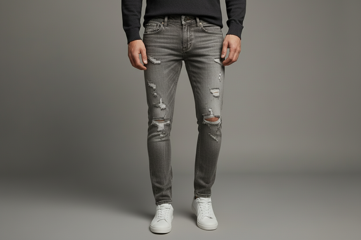 Jeans rotos grises