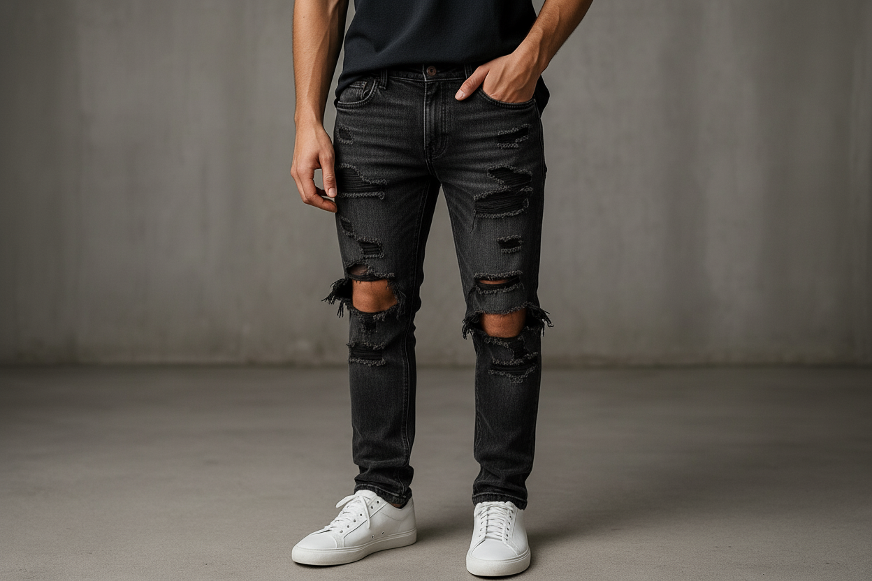 Jeans rotos intensos negros